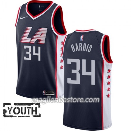 Maglia NBA Los Angeles Clippers Tobias Harris 34 2018-19 Nike City Edition Navy Swingman - Bambino